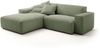 KAWOLA Sofa RANI Ecksofa Feincord olivgrün Recamiere links 71 x 189 x 228 cm Bild 2