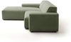 KAWOLA Sofa RANI Ecksofa Feincord olivgrün Recamiere links 71 x 189 x 228 cm Bild 4