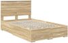 vidaXL Bettrahmen mit Kopfteil Sonoma-Eiche 135 x 190 cm Holzwerkstoff 3409660 Bild 4