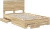 vidaXL Bettrahmen mit Kopfteil Sonoma-Eiche 135 x 190 cm Holzwerkstoff 3409660 Bild 5