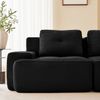 Flieks 3-Sitzer Sofa, Modular Schlafsofa, Tiefsofa mit 3 Ottoman & 3 Kissen, Cord, Schwarz Bild 5