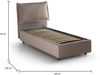 Dmora Aigor Einzelbett, Bettkasten mit Stoffbezug, 100 % Made in Italy, Öffnung vorne, geeignet für Matratze 90 x 190 cm, Taupe Bild 3