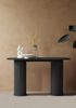 Konsolentisch >NOLA< in Eiche schwarz, MDF furniert - 130x75x40cm (BxHxT) Bild 2