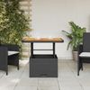 vidaXL Gartentisch Schwarz 80x80x71 cm Poly Rattan und Akazienholz 368269 Bild 3