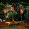 12er Set LED Solarleuchten, schwarz, Feuereffekt, H 51 cm Bild 5