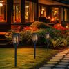 12er Set LED Solarleuchten, schwarz, Feuereffekt, H 51 cm Bild 3
