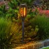 12er Set LED Solarleuchten, schwarz, Feuereffekt, H 51 cm Bild 4