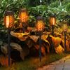 12er Set LED Solarleuchten, schwarz, Feuereffekt, H 51 cm Bild 2
