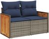 vidaXL 9-teiliges Gartensofa-Set mit Kissen, grau, Polyrattan 3228056 Bild 4