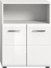 furnling Badkommode Standschrank Ivy, mit 2 Türen, 1 offenes Fach, Badezimmer Kommode, Schrank, weiß Bild 3