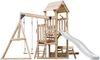 AXI Mette Spielturm aus Holz mit 2 Schaukeln XXL Spielhaus / Spielplatz für Kinder mit Picknicktisch, Sandkasten & Rutsche in Weiß | Braun, Weiß | Holz | 383 cm Bild 2