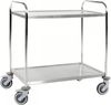 Kongamek Edelstahl- Tischwagen rostfrei mit 2 Böden 825x500mm mit Gummibereifung und Bremse Bild 1