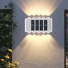 ABC 4 - teilige Solar - Wandleuchte für den Außenbereich, 10 LEDs, nach oben und unten leuchtend, für Gärten, IP65, wasserdicht, warmweiß Bild 5