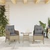 vidaXL Gartenstühle mit Kissen 2 Stk. Beigemischung Poly Rattan 365149 Bild 3