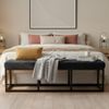 CLP Sitzbank Polson, Modern, Gestell schwarz, Samt, Gesteppt, Bodenschoner, Design,schwarz 150 cm Bild 3