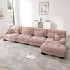 Modulares Ecksofa,L-förmiges Couch Set für Wohnzimmer 4-Sitzer Komfortable Cloud Couches mit beweglichem Ottoman DIY-Kombination,Chenille,Rosa, Bild 2