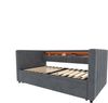 LVHOM Daybett 90x190cm, Schlafsofa mit Ausziehbett, Sofabett mit LED-Beleuchtung, USB-C-Anschluss und Ablagefächern, Einzelbett aus Samtstoff, Kinderbett, Grau Bild 2