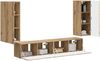 TV-Wandregal Wandmontiert 4 pcs Artisan-Eiche Holzwerkstoff Bild 3