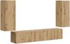 TV-Wandregal Wandmontiert 4 pcs Artisan-Eiche Holzwerkstoff Bild 2