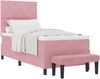 vidaXL Boxspringbett mit Kopfteil Rosa 200 x 90 cm Samt 3344557 Bild 2