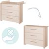 roba Wickelkommode Momo inkl. abnehmbarem Wickelaufsatz - Wickeltisch mit 3 Schubladen inkl. Metallgriffen - Holz cashmere / Dekor Tristan Eiche Bild 4