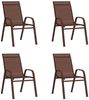 vidaXL Stapelbare Gartenstühle 4 Stk. Braun Textilene 318782 Bild 2