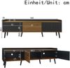 TV-Schrank 160 x 39 x 49,5 cm mit 3 Türen, MDF und Spanplatte in Schwarz/Natur Bild 5