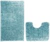 Restilo Badematte Badematte Badteppich Badvorleger Duschvorleger WC Vorleger rutschfest, rutschhemmend beschichtet, Set, Polyester, Rechteckig, Matte + WC Vorleger, BxL 50x80 cm und BxL 40x50 cm Bild 2