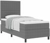 vidaXL Boxspringbett Hellgrau und Weiß 100 x 200 cm Cordstoff 3337543 Bild 3