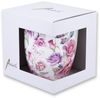Ambiente Luxury Paper Products Tasse, Keramik, Tasse 10cm Porzellan mit Vintage Rosen Motiv Rosa / Weiß Bild 2