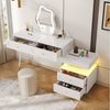 Ulife Schminktisch mit LED-Spiegel und Beleuchtung,mit 4 Schubladen und1 offenes Staufach (1-St), Weiß,Maße: B140/T40/H130 cm(ohne Hocker) Bild 3