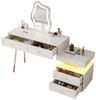 Ulife Schminktisch mit LED-Spiegel und Beleuchtung,mit 4 Schubladen und1 offenes Staufach (1-St), Weiß,Maße: B140/T40/H130 cm(ohne Hocker) Bild 5