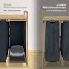 Bellamio 'Newa' Wäschesammler aus Bambus, dunkelgrau, inkl. 4 Wäschesäcke je 50 Liter aus Oxford-Gewebe, ausziehbar, Wäschekorb mit Ablagefläche Bild 4