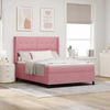 vidaXL Boxspringbett mit Matratze mit Kopfteil Rosa 140 x 200 cm Samt 3342013 Bild 1