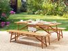 Gartentisch Set TINDARI Bambusholz 180x75x90 cm Heller Holzfarbton Bild 3