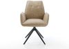 Esszimmerstuhl Zoa-Flex Mikrofaser Beige Vintage Kreuzgestell breit Schwarz Taschenfederkern Bild 2