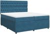vidaXL Boxspringbett mit Matratze Blau 200x200 cm Samt 3294740 Bild 3