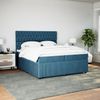 vidaXL Boxspringbett mit Matratze Blau 200x200 cm Samt 3294740 Bild 5
