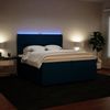 vidaXL Boxspringbett mit Matratze Blau 200x200 cm Samt 3294740 Bild 4