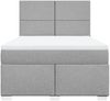 vidaXL Boxspringbett mit Matratze Hellgrau 140x200 cm Stoff 3290504 Bild 4