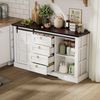 Merax 150 x 40 x 85 cm Sideboard mit Stauraum, Schiebetüren und vier Schubladen. Sideboard im Landhausstil im Vintage-Look mit verstellbaren Einlegeböden. Geeignet für Küchen Bild 3