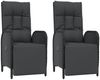 vidaXL 5-tlg. Garten-Essgruppe mit Kissen Schwarz Poly Rattan 3185090 Bild 5