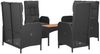 vidaXL 5-tlg. Garten-Essgruppe mit Kissen Schwarz Poly Rattan 3185090 Bild 3