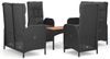 vidaXL 5-tlg. Garten-Essgruppe mit Kissen Schwarz Poly Rattan 3185090 Bild 2