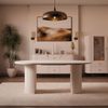 Ovalio Esstisch Typ 204 Tisch ausziehbar 100-188 cm Wohnzimmer Esszimmer Modern Farbwahl Sandbeige, Cremona-Eiche und Dunin-Eiche Bild 2