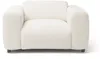 Vente-unique - POGNI Sessel Stoff Weiß - B 97 cm x H 67 cm x L 130 cm Bild 3
