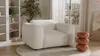 Vente-unique - POGNI Sessel Stoff Weiß - B 97 cm x H 67 cm x L 130 cm Bild 2