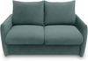 DOMO. collection Sofa 700023, 2 Sitzer, Schlaffunktion, Federkern, Füße mit Filzgleitern, 2er Couch, Schlafsofa, Polstergarnitur, 165 x 100 x 95 (BxTxH), blau (petrol) Bild 2