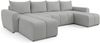 AX LIVING Ecksofas groß Ferrande 317 cm – Sofa grau mit Schlaffunktion & Struktur Bild 2