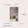Kleiderschrank >Lepini< in Weiß, Dekorfolie - 117x191x50cm (BxHxT) Bild 5